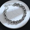 Retro gothic fleur-de-lis cross bracelet in silver finish for hip-hop style fashion jewelry. - Gothic Fleur-de-lis Relief Style (SL0577)