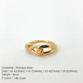 Anello a nodo minimalista in acciaio inossidabile placcato oro 18 carats - US7 / 1 Pezzo / Oro 18K