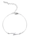 Bracciale minimalista in acciaio inossidabile con pendente a fulmine, argento - Bracciale a Catena / Argento