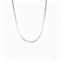 Collana minimalista a catena a serpente in acciaio inossidabile argento per layering - Collana a Catena Piatta Argento (JM2035-1)