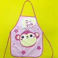 Waterproof pink EVA cartoon monkey apron for children painting and crafting protection - Monkey Pattern (4853638944410) / Pink