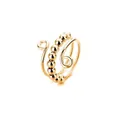 Anillo antiestrés dorado con cuentas giratorias y diseño en espiral relajante - Oro 10 Perlas 2 Lazos