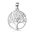 Colgante Árbol de la vida de plata s925 con diseño circular calado y acabado pulido - Solo Colgante (Sin Cadena) / Plateado