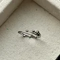 Detailed macro view of a multi-layer S925 silver ring with decorative silver beads - Multi-layer Silver Bead Style (GC118) / Adjustable Open / Silver