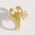 Gold creative crab nose cuff with sparkling zircon inlay, non-piercing clip-on jewelry. - Crab Style (11995)