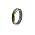 Minimalist black and gold tungsten carbide ring with interior TUNGSTEN CARBIDE engraving - Size 7 / Black & Gold