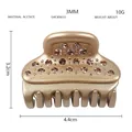 Elegant Vendome gold acetate hair claw clip with sparkling rhinestones, medium size 4.4cm - Gold