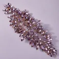 Elegant bridal hair vine featuring purple marquise crystals for wedding hairstyling. - Luxury Exquisite Headband HS-J7116G