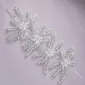 Elegant silver crystal bridal hair vine with floral pattern for wedding - Wedding Dress Matching Headband HS-J7028S