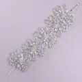 Handmade silver bridal hair vine with sparkling crystals for elegant wedding hairstyles - Date and Travel Headband HS-J7026S