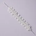 Elegant bridal hair vine with white pearls and crystals on a lavender backdrop. - Commuting Versatile Hair Accessory HS-J6661S
