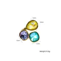 Bague ouverte en acier titane avec zircons colorés en forme de goutte et carré, 9,6g - Or - Couleurs Mixtes 3