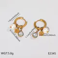 Elegant gold stainless steel hoop earrings with pearl, flower, and crystal charms for women - Flower Crystal Artificial Pearl Earring (BJGE2345)