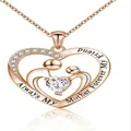 Close-up of rose gold heart necklace with Always My Mother Forever My Friend engraving - Rose Gold