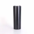 Sleek matte black 20oz skinny stainless steel tumbler with clear lid for DIY sublimation. - 20oz / Black Matte