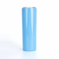 Ανοξείδωτο ίσιο ποτήρι 20oz σε γαλάζιο χρώμα με διαφανές καπάκι για DIY σχέδια - 20oz / Γυαλιστερό γαλάζιο