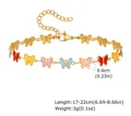 Pulsera de mariposas coloridas en acero inoxidable dorado con acabado de esmalte - Estilo Mariposa Multicolor (2188G)