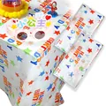 Disposable PE birthday tablecloth featuring colorful stars and Happy Birthday lettering - 54*108inch / Star