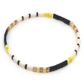 Bracciale bohémien in perline Tila fatto a mano con piastrelle smaltate colorate per donna - Stile Geometrico Patchwork Retrò (TL-B190251F)