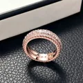 Rose gold full eternity ring set with sparkling white cubic zirconia stones. - Size 5 / Rose Gold
