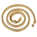 Polished gold double weave Cuban link chain necklace made from durable stainless steel - 21cm / Bracelet (Lobster Clasp Style) / 10mm Width / Gold