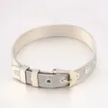 Bracelet élégant en maille d'acier inoxydable argenté de style montre pour hommes et femmes - 21cm x 1cm / Argent