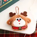 Schattige pluche rendier kerst sleutelhanger met een rode halsband en een klein belletje - Christmas pendant [elk] / Individuele Verpakking