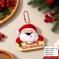 Niedlicher Weihnachtsmann Plüsch Schlüsselanhänger mit festlicher Stickerei für Taschen - Weihnachtsmann