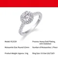 Luxury S925 sterling silver moissanite engagement ring with round center halo stone - US 7 / Luxury Round Halo Style (1ct-R13159)