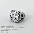 Anello retrò croce San Benedetto in acciaio inossidabile da uomo, finitura argento - Circonferenza 54MM-US7 / Argento - 10 Pezzi/Confezione