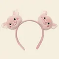 Cute pink plush pig ears headband for kids and adults costume accessories party - Pig