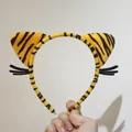 Adorable tiger ear headband with black whiskers for creative animal costume cosplay - Tiger with Whiskers