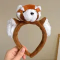 Adorable plush red panda animal headband for creative cosplay and photography props - Raccoon with Ears