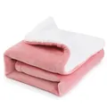 Zachte roze en witte elektrische verwarmingsdeken met dikke fleece voering - 180x200cm / US Stekker / Roze