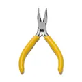 Professionelle Mini-Flachzange für Schmuck mit ergonomischen gelben Griffen - Flachrundzange (Glatt)