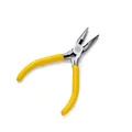 Mini-Flachzange für Schmuck mit gelben ergonomischen Griffen für DIY-Handwerk - Flachrundzange (Gezahnt)
