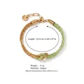 Elegante bracciale a nodo intrecciato in oro con pietre naturali verdi e rame, 16+5cm - Bracciale con Perline Verde Chiaro e Nodo / Verde chiaro