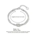 Bracciale a nodo in rame intrecciato argento con catena di estensione regolabile - Bracciale Color Argento con Nodo / Argento