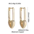 Polished gold heart lock huggie earrings made of durable copper for elegant women - Gold Heart Padlock Hoop (YSE046-09)