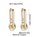 Gold plated geometric copper hoop earrings featuring 25mm length and 7.30g weight description - Gold Disc Geometric Hoop (YSE046-16)
