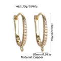 Gold plated copper zircon hoop earrings with dimensions and weight information - Gold Zirconia Huggie with Ring (YSE047-11)