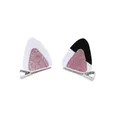 Pair of glitter cat ear hair clips for Halloween costume and cosplay hair accessories - 2-Piece Set / Cat Ears Hair Clips