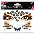 Glitter leopard face jewel sticker set for Halloween masquerade animal costumes - Glitter and Rhinestone Style / Leopard Face Stickers