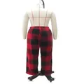 Back view of thick red and black buffalo plaid trousers on a mannequin. - S / Bottoms / Red and Black Grid