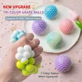 Soft mesh grape stress ball fidget toy with colorful rainbow gel beads for relief - Mesh 3-Color Flour Ball (1 Piece)