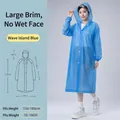 Imperméable bleu en EVA épaissi avec capuche protectrice pour adultes en plein air - Les Adultes Portant Des Chapeaux Bleus À Larges Bords De L'île De Langyu Ne Se Mouilleront Pas Le Visage.