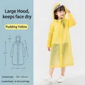 Imperméable jaune enfant en EVA avec large bord de capuche, taille 90-145 cm - Chapeau Jaune Poudré Pour Enfants À Large Bord - Garde Le Visage Au Sec