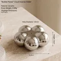 Modern minimalist silver flower-shaped ceramic incense holder with 2mm burner hole - Silver Plated Flower Style (XC1058-2) / Silver