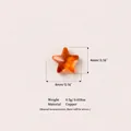 Small orange star charm accessory for transparent locket necklace, copper material - Star Shaped Accessory / 1 Piece / Light Orange