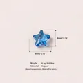 Blauer lichtdurchlässiger Sternanhänger für Medaillon-Halskette aus Kupfermaterial - Stern Anhänger Nur (Ohne Kette) / 1 Stück / Dunkelblau